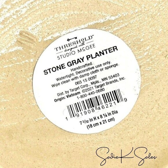 Studio‎ McGee 7x8 Earthenware Tabletop Planter Gray Green - Threshold - Picture 7 of 7